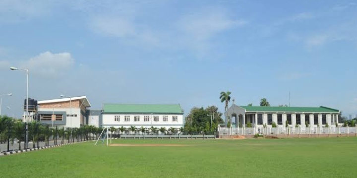 Wide view of the St. Gregory's College campus and sports field