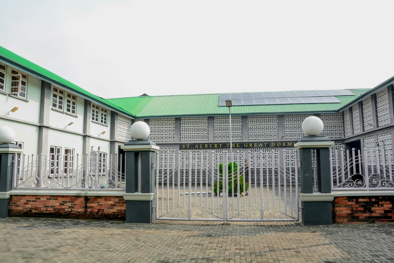 St. Albert the Great Dormitory with solar panels on the roof